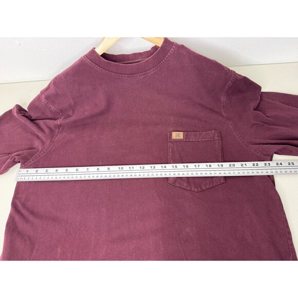 Wrangler Riggs Workwear Crew Neck Maroon Long Sleeve Work Shirt Mens Size LT - Picture 8 of 11